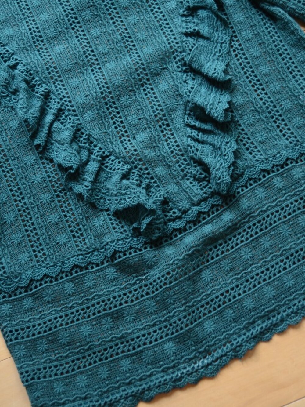 Sezane Madeline Lace Blouse Womens Size 34 Romantic Victorian Ruffle Top - Picture 5 of 15